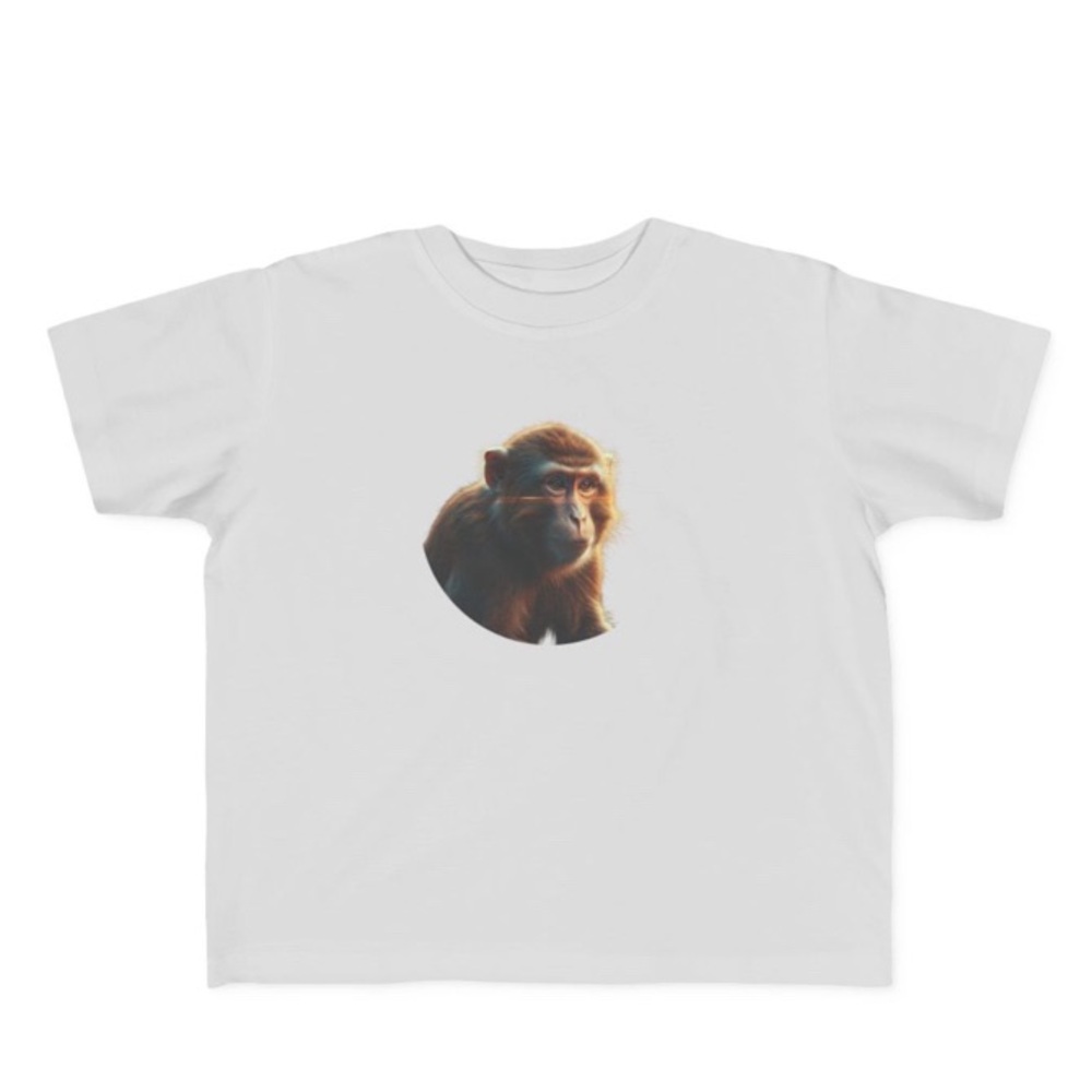 Kids White Monkey Graphic T-Shirt